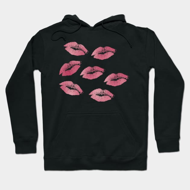 Kiss on the lips - rose Hoodie by peggieprints